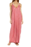 Elan Cover-up Maxi Slipdress In Rose Gold Arrow Print