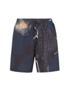 Fendi Panelled Drawstring-waist Swim Shorts In Blu