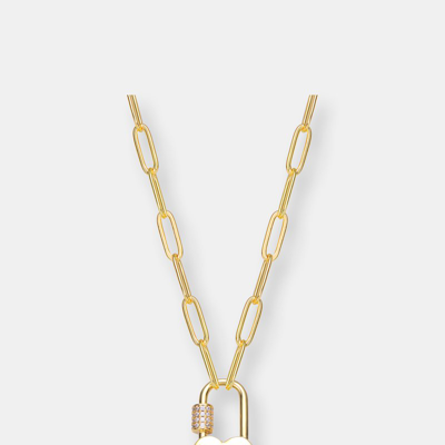 Rachel Glauber 14k Gold Plated Cubic Zirconia Charm Necklace
