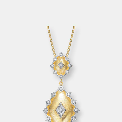 Rachel Glauber Rhodium And 14k Gold Plated Cubic Zirconia Pendant Necklace