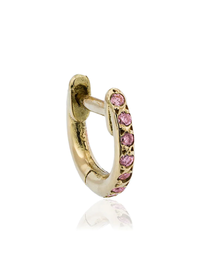 Ileana Makri 18k Rose Gold And Pink Sapphire Hug Hoop Earrings In Metallic