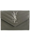 Saint Laurent Quilted Wallet In Grey