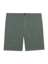 Theory Zaine Straight-leg Cotton-blend Twill Shorts In Balsam Green