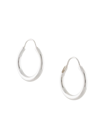 All Blues Snake Small Smooth Hoop Earrings In Silver