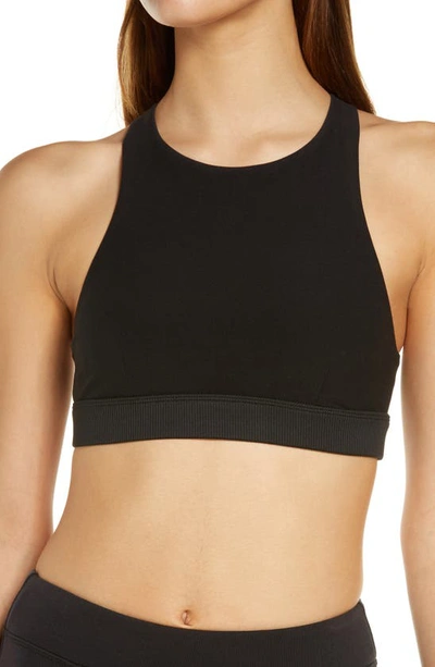 Alo Yoga Seamless Delight High-neck Sports Bra In Black