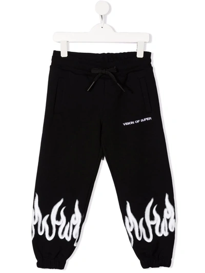 Vision Of Super Teen Spray-flame Track Pants In Nero