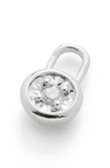 Monica Vinader Essential Diamond Ear Pendant Charm In Silver