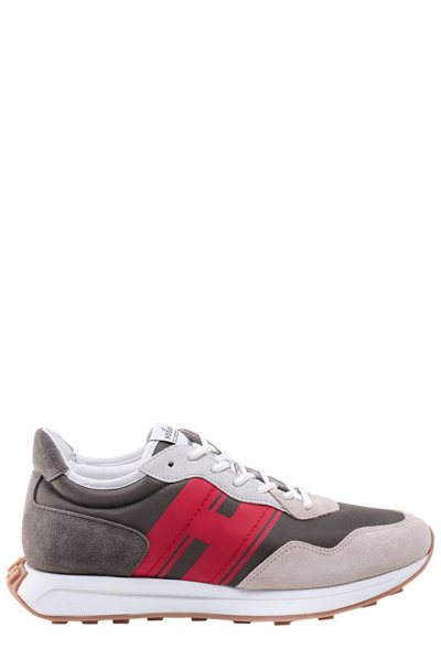 Hogan Panelled Low-top Trainers In Grey