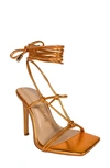 Azalea Wang Azaela Wang Drew Ankle Tie Sandal In Orange