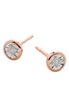 Monica Vinader Essential Diamond Stud Earrings In Pink