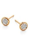 Monica Vinader 18ct Gold Plated Vermeil Silver Diamond Essential Stud Earrings