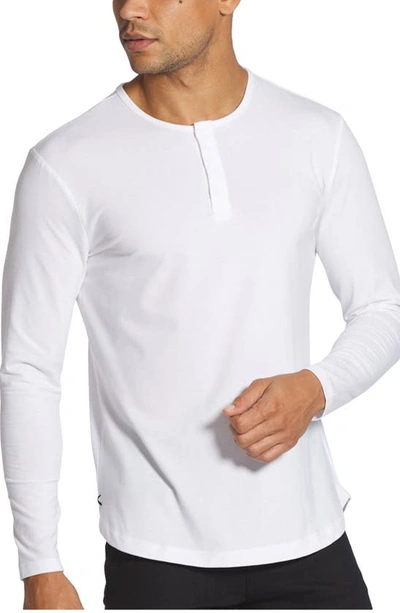 Cuts Trim Fit Long Sleeve Henley In White