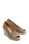 Toms Michelle Espadrille Wedge Sandal In Natural Leopard