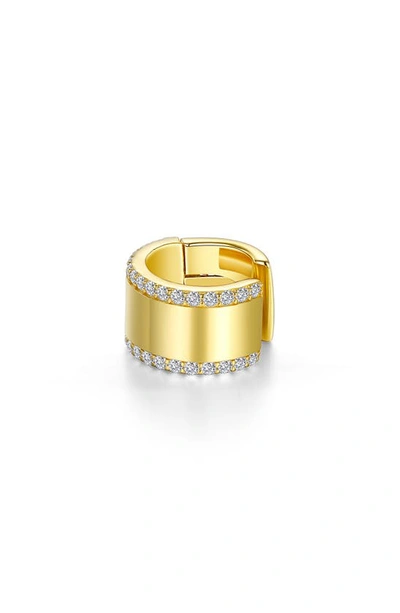 Lafonn Single Polished Pavé Simulated Diamond Ear Cuff In Gold
