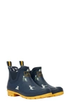 Joules Wellibob Short Rain Boot In Navy Dog