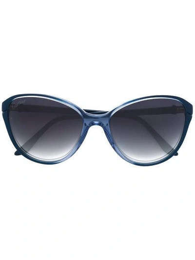 Cartier Double C Décor Butterfly-frame Sunglasses In Blue