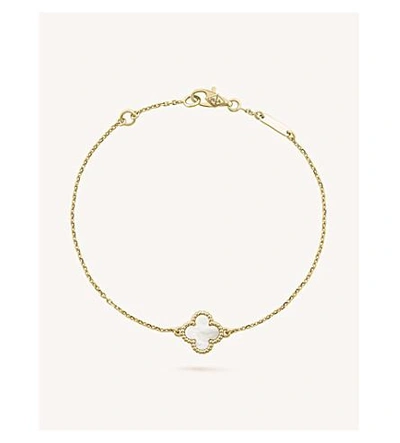 Van Cleef & Arpels Sweet Alhambra Gold And Mother-of-pearl Bracelet In Yellow Gold