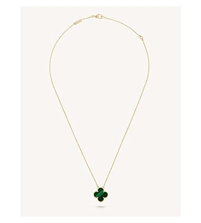 Van Cleef & Arpels Womens Yellow Womens Yellow Gold Vintage Alhambra Gold And Malachite Pendant