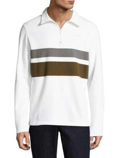 Wesc Malte Cotton Half Zip Sweatshirt In White