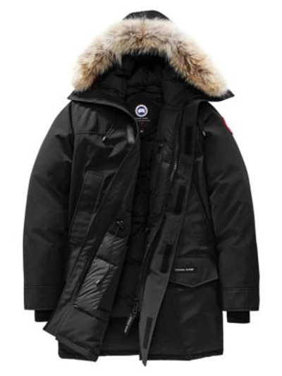 Canada Goose Langford Fusion Fit Coyote-fur Trim Parka In Black