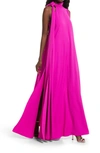 Black Halo Henna Gown In Vibrant Pink