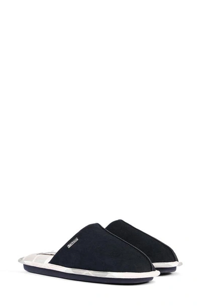 Barbour Simone Suede Slipper In Navy