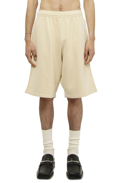 Martine Rose Logo Wide Leg Shorts Beige In Grey