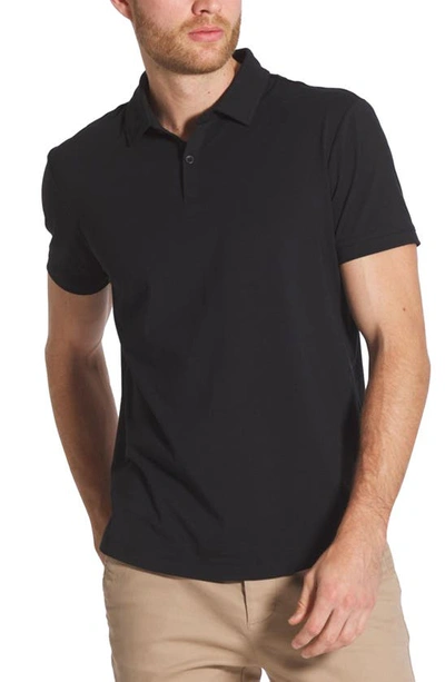 Cuts Trim Fit Cotton Blend Polo In Black