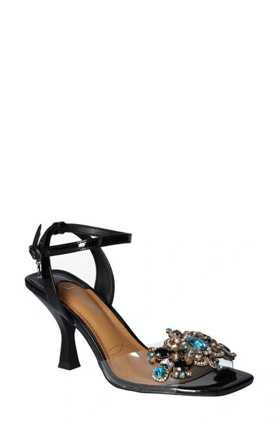 J. Reneé J.renée Raelyn Embellished Ankle Strap Sandal In Clear/ Black