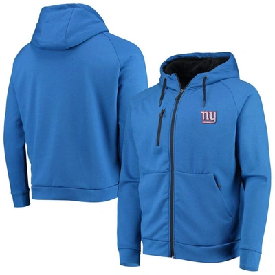 Dunbrooke Royal New York Giants Shag Tri-blend Full-zip Raglan Hoodie