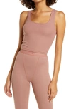 Skims Cotton Rib Tank In Rose Clay