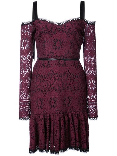 Alexis Sophia Off-the-shoulder Long-sleeve Lace Dress In Pink | ModeSens