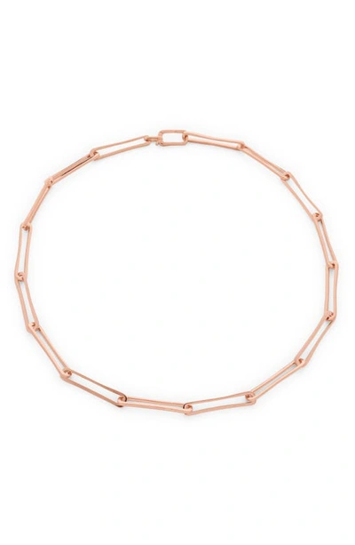 Monica Vinader Alta Long Link Necklace In Rose Gold