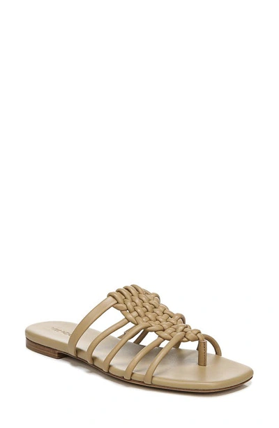 Vince Dae Womens Woven Leather Slide Sandals In Dune