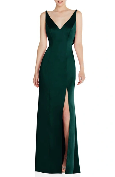 After Six Draped Cowl-back Sleeveless Gown In Green