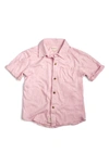 Appaman Kids' Beach Short Sleeve Knit Button-up Shirt In Chalk Pink