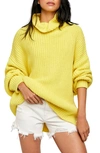 Free People Swim Too Deep Turtleneck Sweater In Lemon Love