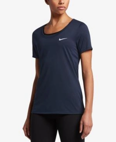 Nike Dry Legend Scoop Neck Training Top In Obsidian/white