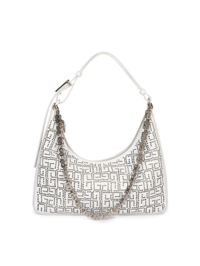 Givenchy Small Moon Monogram Laser-cut Hobo Bag In Cream