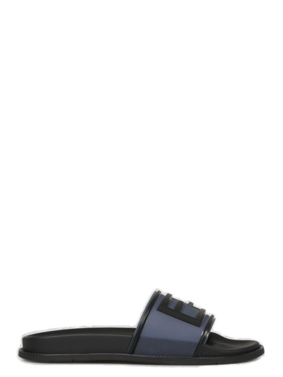 Fendi Baguette Slide Sandal In Black