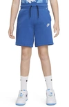 Nike Sportswear Tech Fleece Big Kids' (boys') Shorts In Blue/tan