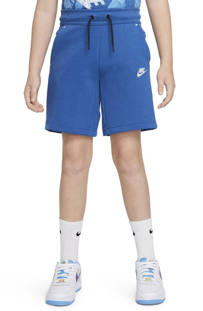 Nike Sportswear Tech Fleece Big Kids' (boys') Shorts In Blue/tan