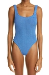 Hunza G Crinkle One-piece Swimsuit In Denim