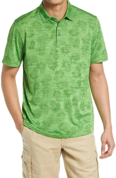 Tommy Bahama Pineapple Palm Coast Short Sleeve Polo In Spring Lime