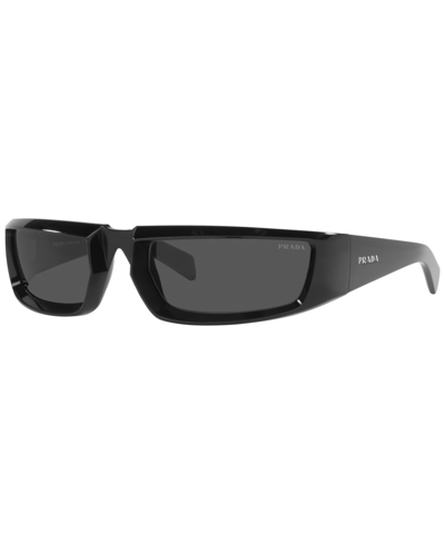 Prada Runway Squared Nylon Sunglasses In Dark Grey