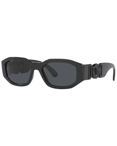 Versace Ve4361 Black Unisex Sunglasses In Dark Grey