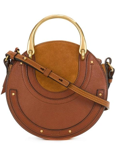 Chloé Pixie Small Leather And Suede Cross-body Bag In Tan