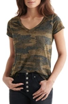Lucky Brand Camo Burnout T-shirt In Green Mult