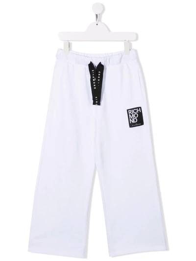 John Richmond Junior Teen Logo-patch Cotton Trousers In White