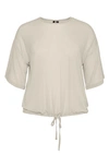 Vero Moda Short Sleeve Drawstring Top In Birch